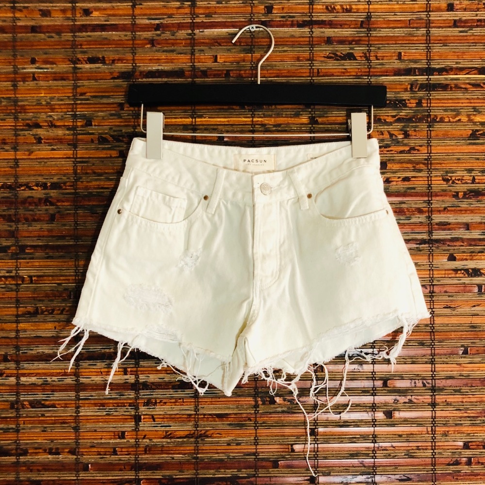 White Cut-off Shorts • PACSUN • Size 24
